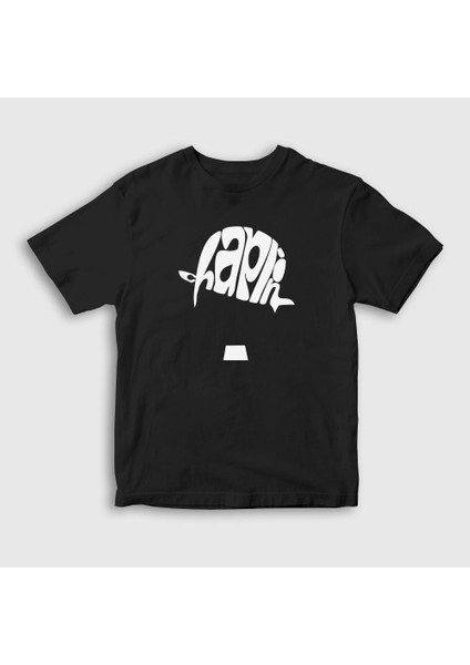 Unisex Çocuk Siyah Hat Charlie Chaplin T-Shirt