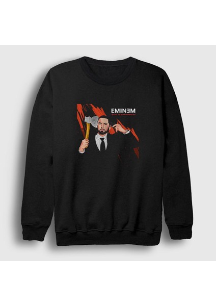 Unisex Siyah Murdered Eminem Sweatshirt