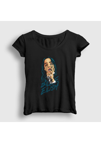 Kadın Siyah Over Billie Eilish T-Shirt