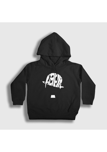 Unisex Çocuk Siyah Hat Charlie Chaplin Kapüşonlu Sweatshirt
