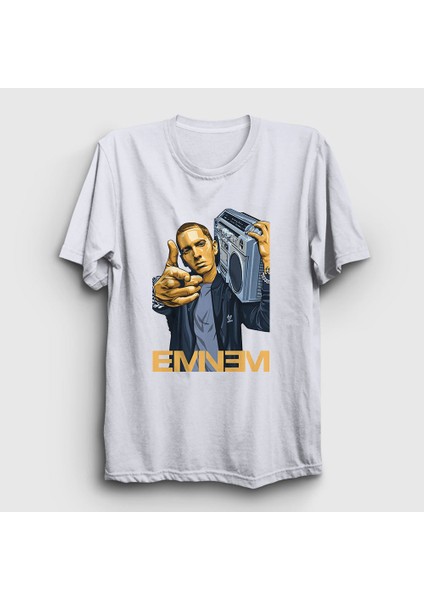 Unisex Beyaz Radio Eminem T-Shirt