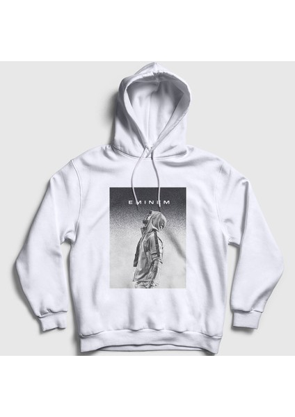 Unisex Beyaz Sky Eminem Kapüşonlu Sweatshirt