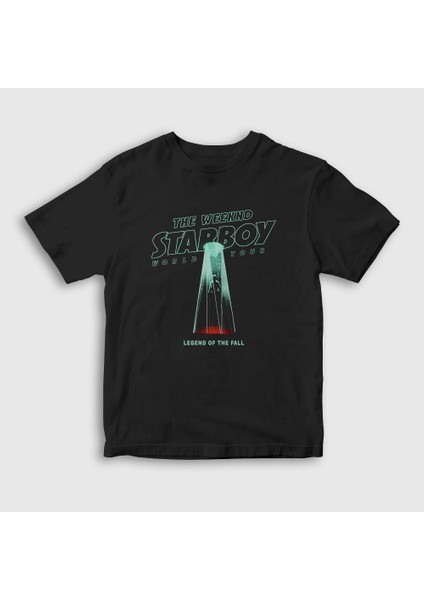 Unisex Çocuk Siyah Legend The Weeknd T-Shirt