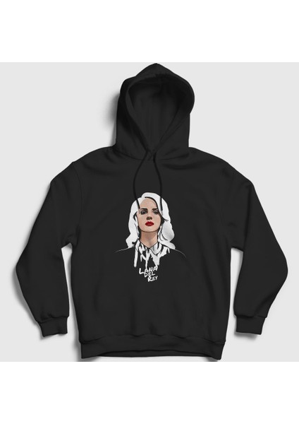 Unisex Siyah Ldr Lana Del Rey Kapüşonlu Sweatshirt