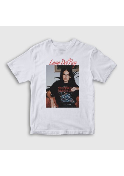 Unisex Çocuk Beyaz Space Lana Del Rey T-Shirt