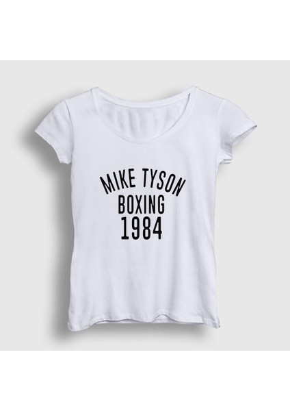 Kadın Beyaz 1984 Mike Tyson T-Shirt