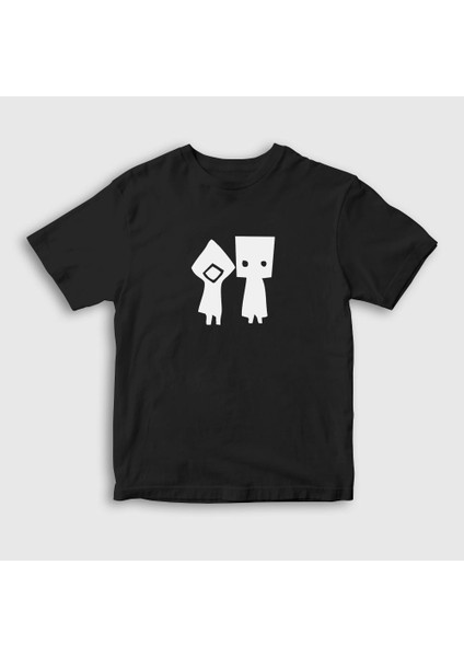 Unisex Çocuk Siyah Six And Mono Little Nightmares T-Shirt
