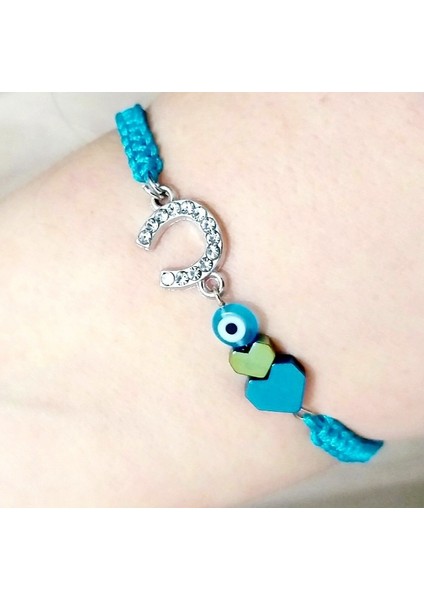 Nazar Boncuklu Hematit Kalpli At Nalı Parlak Taşlı Bileklik fiyatları