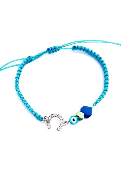 Nazar Boncuklu Hematit Kalpli At Nalı Parlak Taşlı Bileklik fırsatları