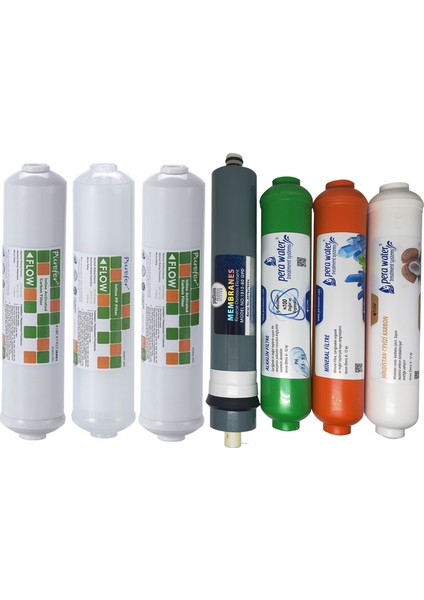Purefer Kapalı Kasa Su Arıtma Cihazlarına Uyumlu Platinium Mebranlı Alkali + Mineral 7 Li Set