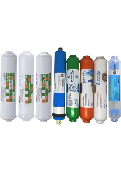 Purefer Kapalı Kasa Su Arıtma Cihazlarına Uyumlu Vontron Mebranlı Alkali + Mineral+ Detox 8 Li Set