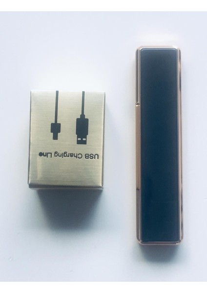 USB Şarjlı Rezistanslı Metal Çakmak, Siyah
