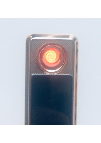 USB Şarjlı Rezistanslı Metal Çakmak, Siyah