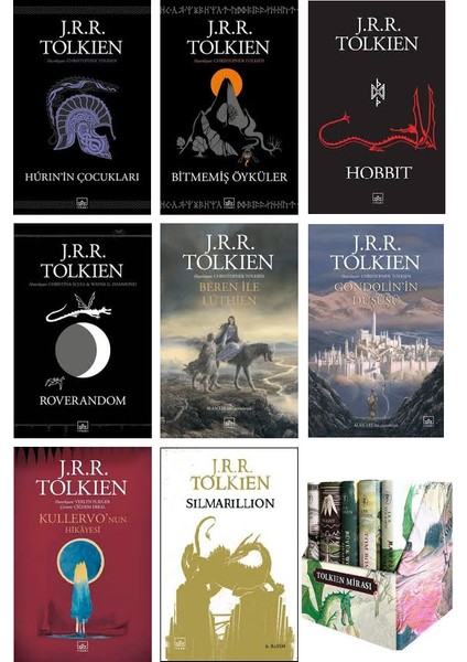 İthaki Yayınları 13 Kitap Set Yüzüklerin Efendisi - Hurin'in Çocukları - Bitmemiş Öyküler - Hobbit - Roverandom - Beren ile Luthien - Gondolin'in Düşüşü-Silmarillion-Tolkien Mirası-Kullervo