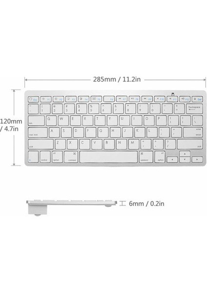 Samsung Galaxy Tab 3 T110 T111 T113 T116 Bluetooth Klavye Slim Model Kablosuz Wireless