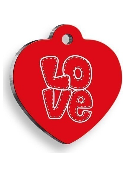 Love Letter Kırmızı Kalp Kedi ve Köpek Künyesi