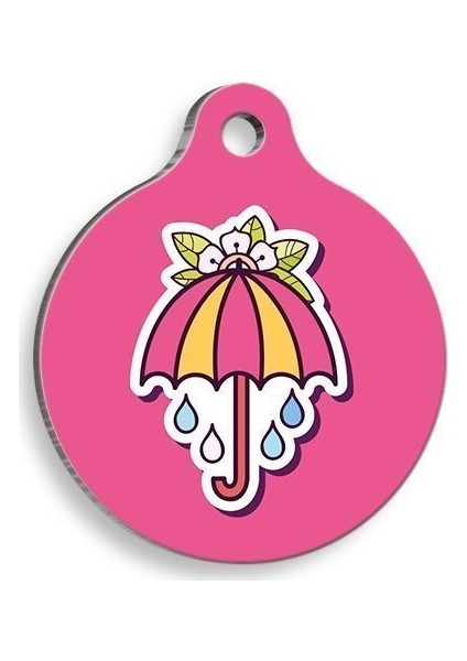 Umbrella Yuvarlak Kedi ve Köpek Künyesi