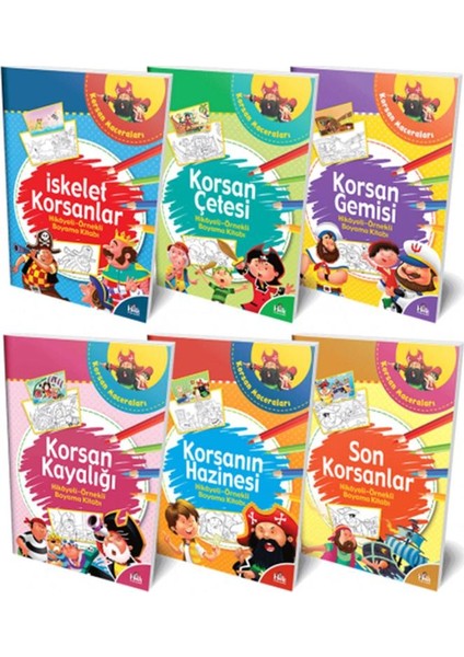 Hikayeli - Örnekli Korsan Maceraları Boyama Kitabı Serisi