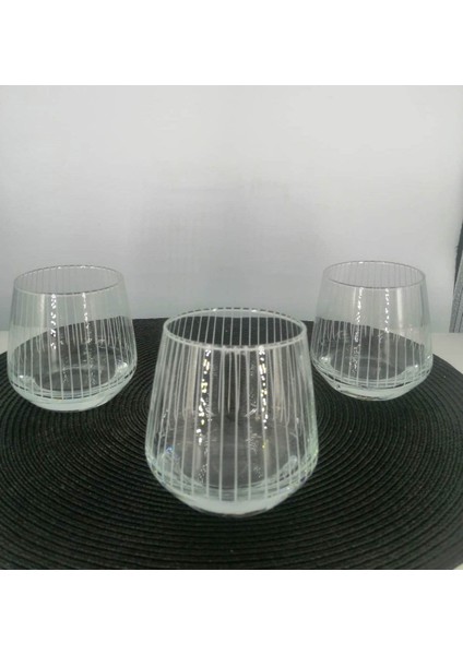 Lav Lal361/Ks Meşrubat Su Bardağı Çizgili Desen 3 Adet 345 Cc