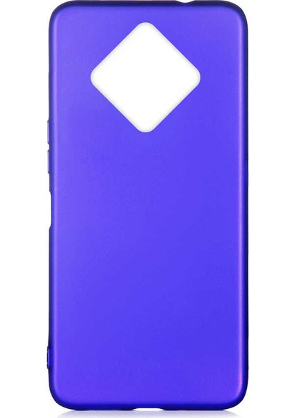 Infinix Zero 8 Kılıf Mat Premium Silikon Kılıf + Cam Ekran Koruyucu Saks Mavi