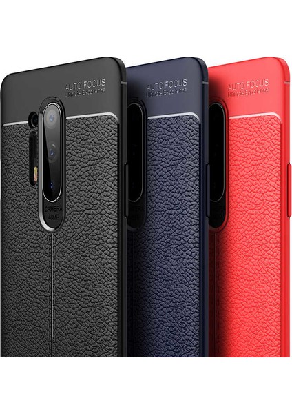 One Plus 8 Pro Kılıf Ultra Korumalı Deri Desenli Lüx Niss Silikon Kılıf + Tam Kaplayan 6d Polymer Nano Ekran Koruyucu Lacivert fiyatları