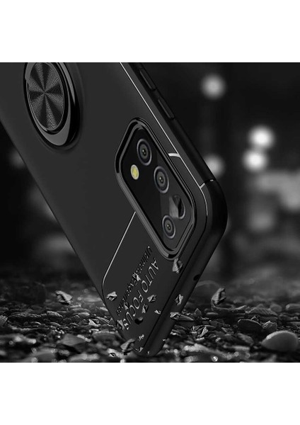 Samsung Galaxy A02S Kılıf Ultra Korumalı Yüzüklü Manyetik Ravel Silikon + Tam Kaplayan 5d Cam Ekran Koruyucu Kırmızı modelleri