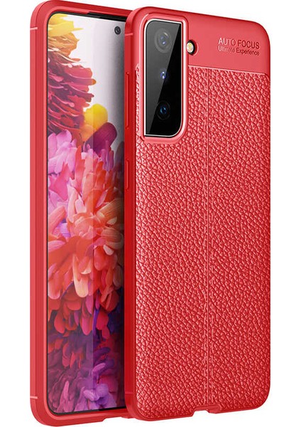 - Samsung Galaxy S21 Plus - Kılıf Auto Focus Karbon Niss Silikon Kapak - Kırmızı - T16035