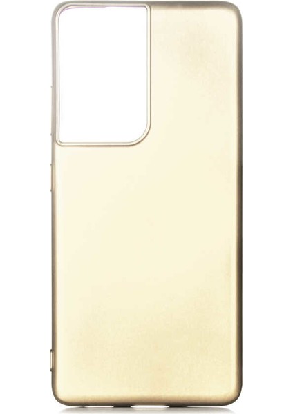 Samsung Galaxy S21 Ultra Kılıf Mat Premium Silikon Kılıf Gold