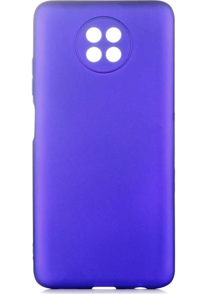 Xiaomi Redmi Note 9 5g Kılıf Mat Premium Silikon Kılıf + Tam Kaplayan 6d Nano Ekran Koruyucu Saks Mavi