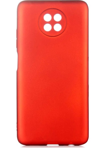 Xiaomi Redmi Note 9 5g Kılıf Mat Premium Silikon Kılıf + Tam Kaplayan 6d Nano Ekran Koruyucu Kırmızı