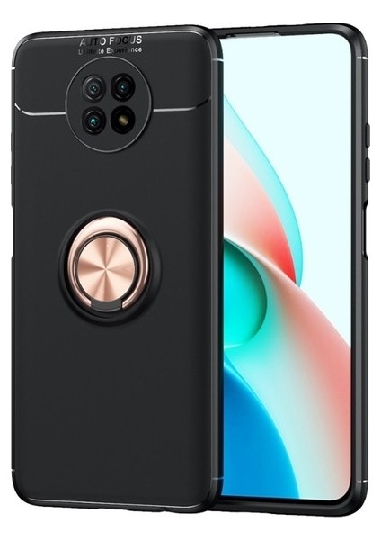 Xiaomi Redmi Note 9 5g Kılıf Ultra Korumalı Yüzüklü Manyetik Ravel Silikon + Tam Kaplayan 6d Nano Ekran Koruyucu Rose