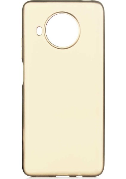 Xiaomi Redmi Note 9 Pro 5g Kılıf Mat Premium Silikon Kılıf + Cam Ekran Koruyucu Gold
