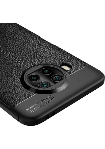 Xiaomi Redmi Note 9 Pro 5g Kılıf Ultra Korumalı Deri Desenli Lüx Niss Silikon Kılıf + Cam Ekran Koruyucu Siyah modelleri