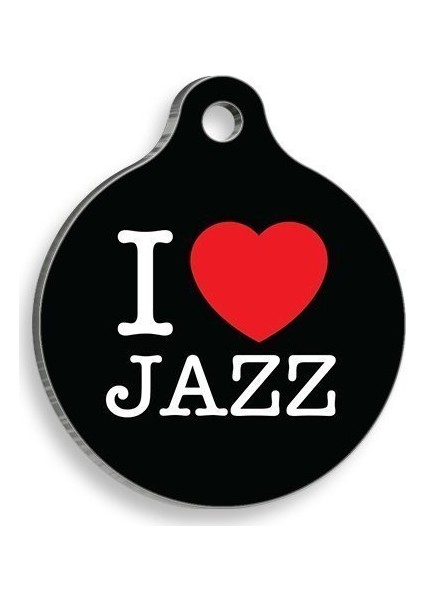 Siyah Jazz Yuvarlak Kedi ve Köpek Künyesi