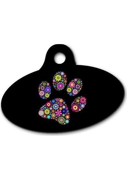 Pati Desenli Elips Kedi Köpek Künyesi