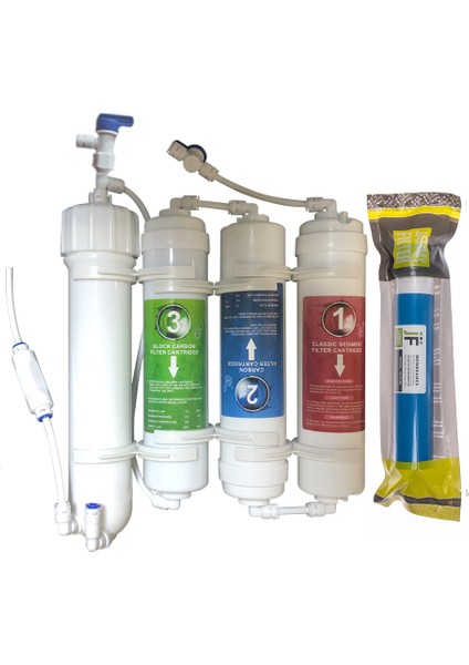 Akvaryum Tipi Su Arıtma, Çift Çıkışlı ve Saf Su Sistemi (Jammy Membranlı)