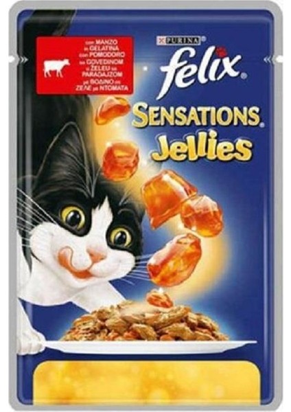 Sensations Sığır Etli ve Domatesli Kedi Yaş Maması 100 gr 20 Adet