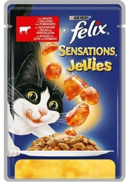 Sensations Sığır Etli ve Domatesli Kedi Yaş Maması 100 gr 20 Adet