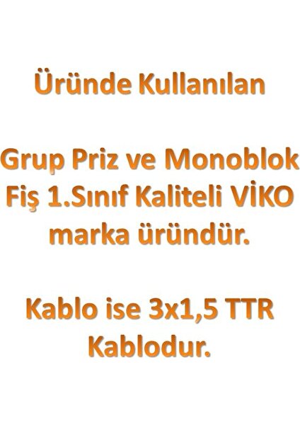 Ekonomik 5'li Grup Priz Topraklı Çocuk Korumalı 10 Metre Kablo