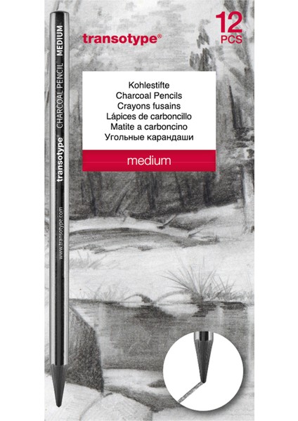 Medium Kömür Kalem 12'li