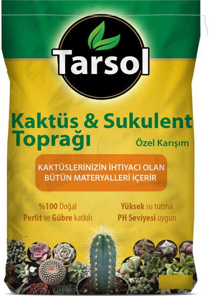 Tarsol Torf Kaktüs ve Sukulent Toprağı Özel Formül 10 Lt