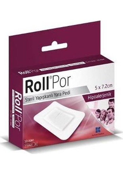Por 5x7.2 cm Steril Yapışkanlı Yara Pedi