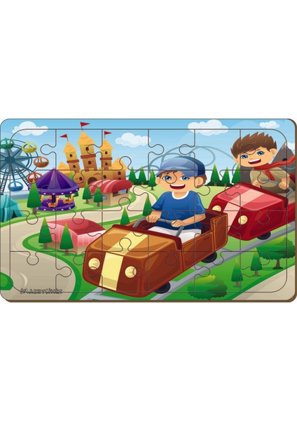 4 Adet 24 Parça Ahşap Puzzle Yapboz Set-5