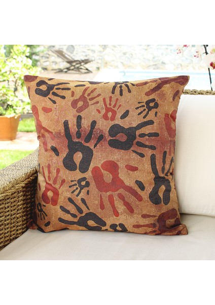 Kırlent - Yastık 45 x 45 cm Iç Yastık Dahil - Kahverengi