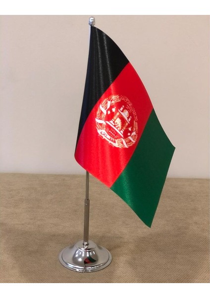 Afganistan Masa Bayrağı Krom Direkli İkili Bayrak