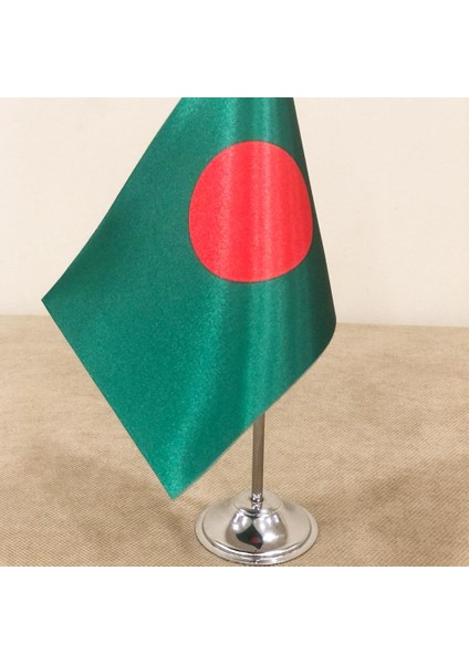 Bangladeş Masa Bayrağı Krom Direkli Tekli Bayrak