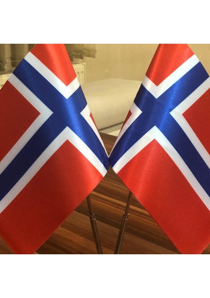 Norveç Masa Bayrağı Krom Direkli İkili Bayrak fiyatları