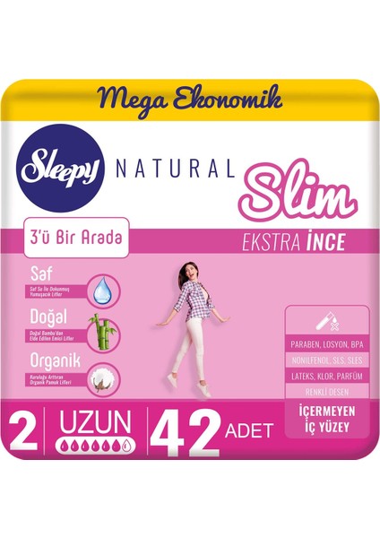 Natural Slim Ekstra Ince Uzun 42 Ped
