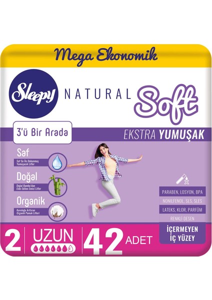 Natural Soft Ekstra Yumuşak Uzun 42 Ped