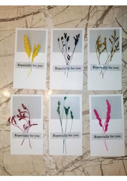 Çiçekli Kartlar Beyaz 12'li